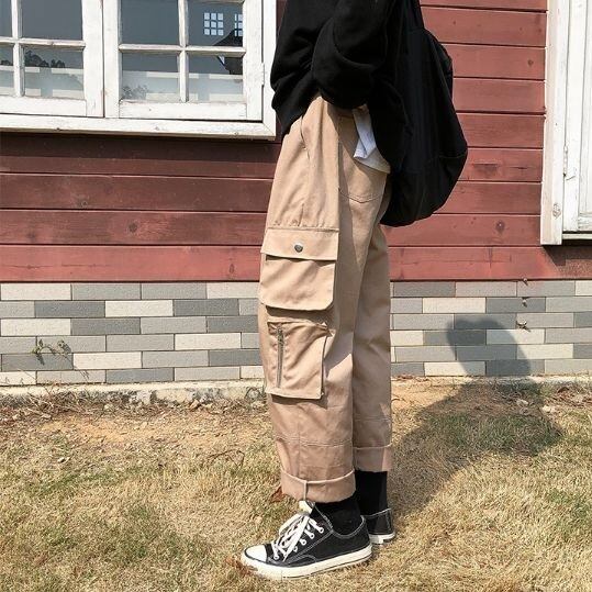 全3色 カーゴパンツ マルチポケット カジュアル ストリート