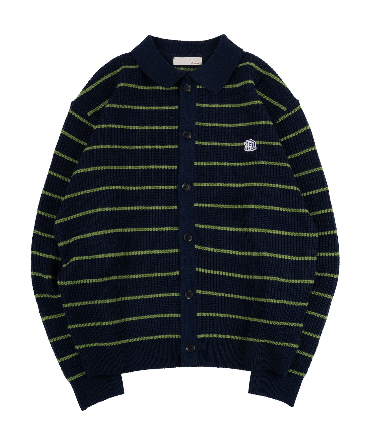 【#Re:room】ONE POINT BORDER BIG KNIT CARDIGAN［REK117］