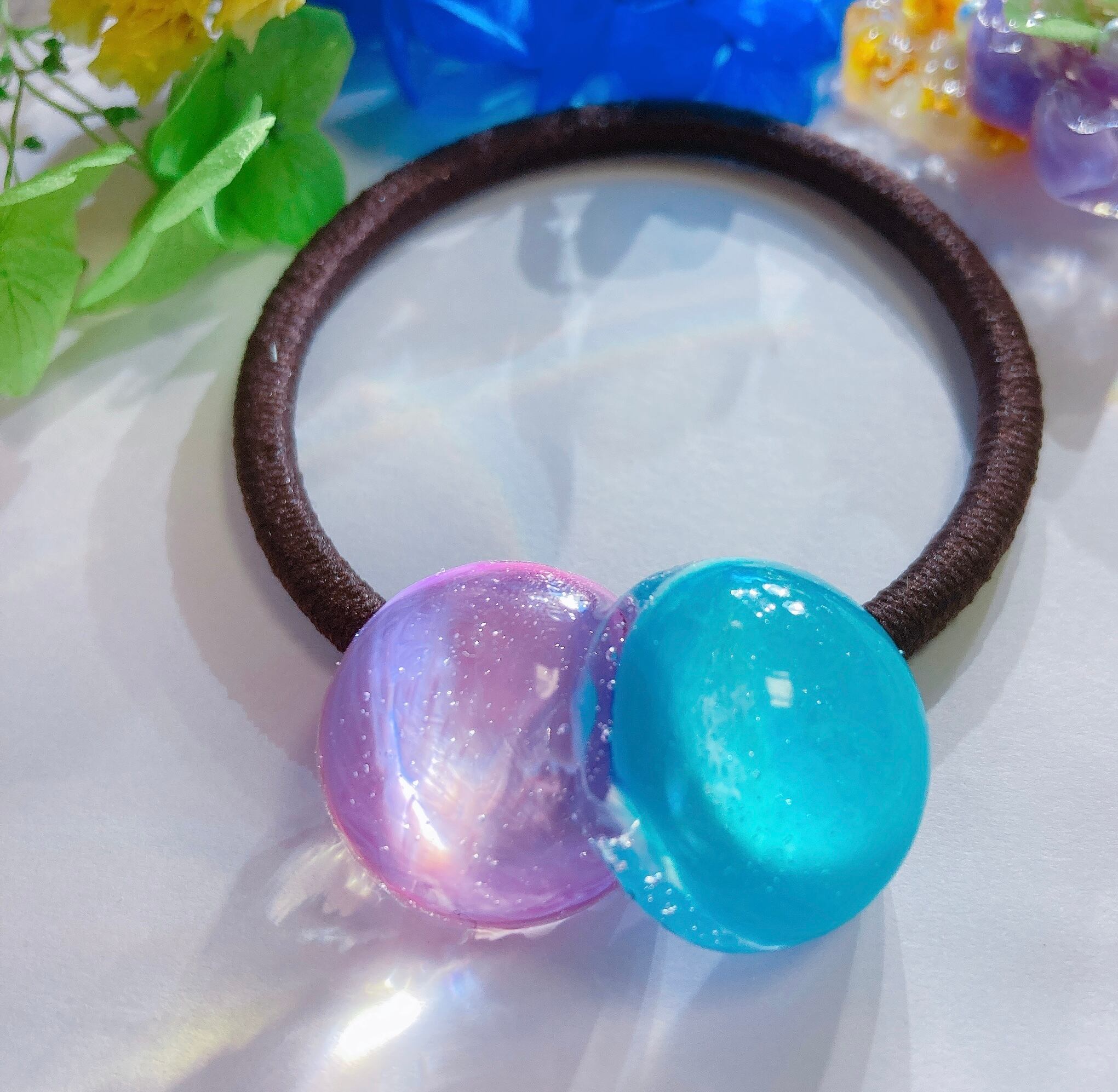 new！！紫陽花メッセージヘアゴム各￥1280 new！！紫陽花メッセージヘアゴム各￥1280