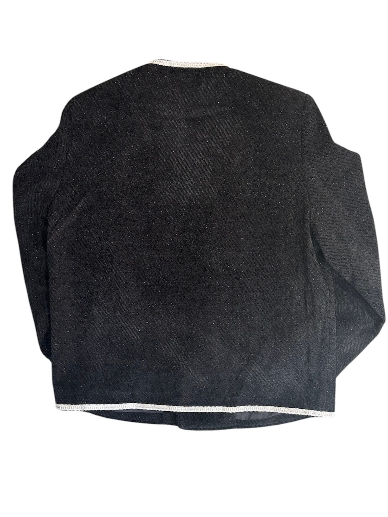 ALUDE SELECT】nocollar white line lame tweed jacket | 【ALUDE