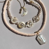 クレイ×バロックパール　ビーズネックレス［GSN103］