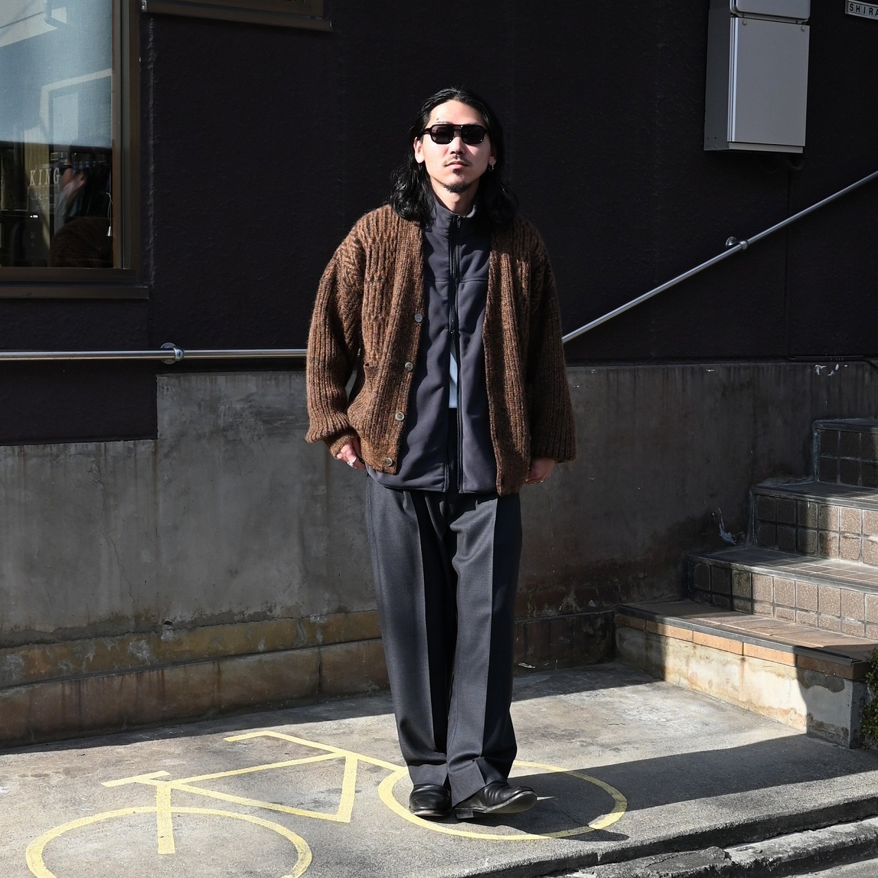 YASHIKI(ヤシキ)Sekkei mohair Cardiganコーディネート