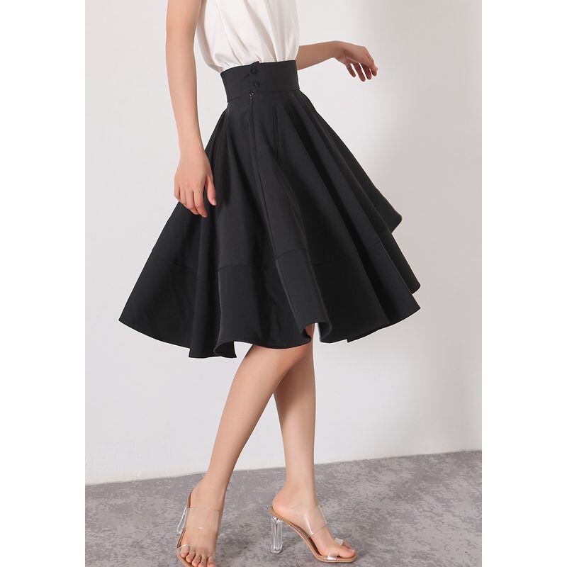 ハイウエストシンプルミディスカート SU747