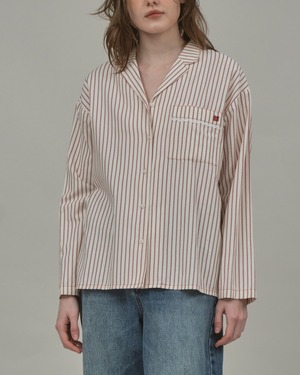 【nap】Stripe Open Collar Shirt  /  ナップ ストライプオープンカラーシャツ