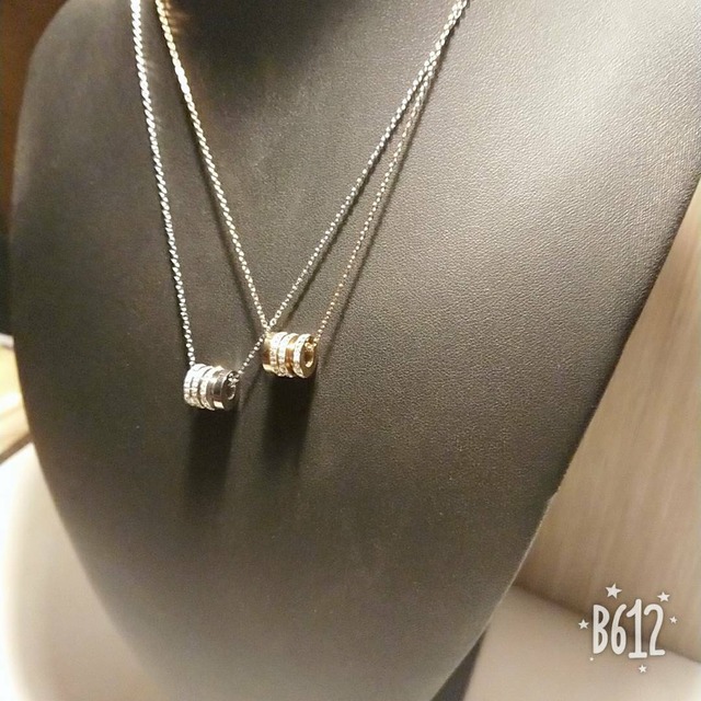 即納 トリプルラインリングネックレス レディースネックレス ピンクゴールド シルバー Accessory Shop Gechena