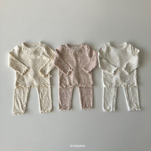 【取寄】brodyjane｜floral long-sleeve set｜フローラル長袖セット｜S-M｜1-3y