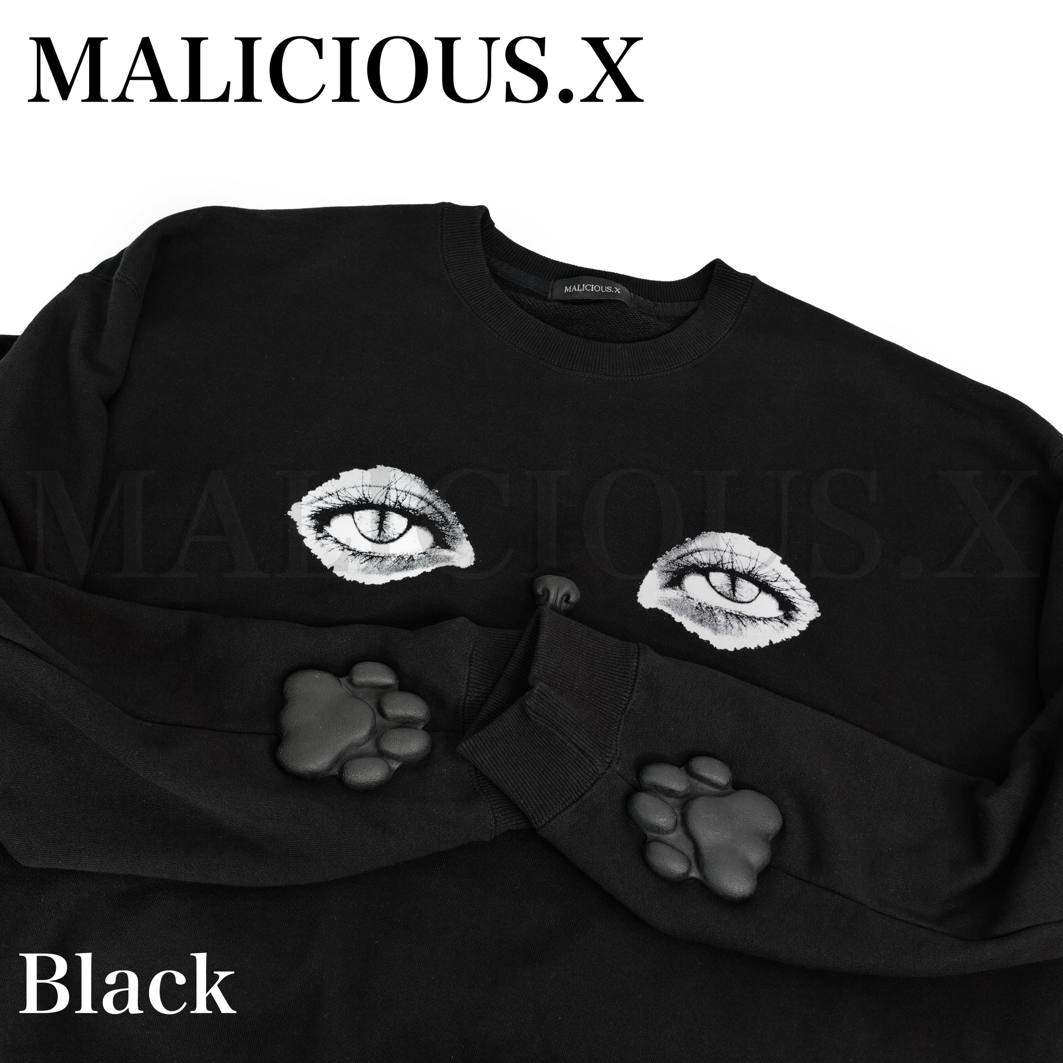 新品未使用MALICIOUS.X Cat sweatshirt/ Black