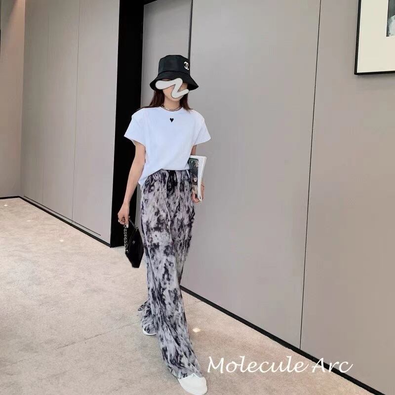 ニュアンス柄プリーツワイドパンツ AJ11352-1960a