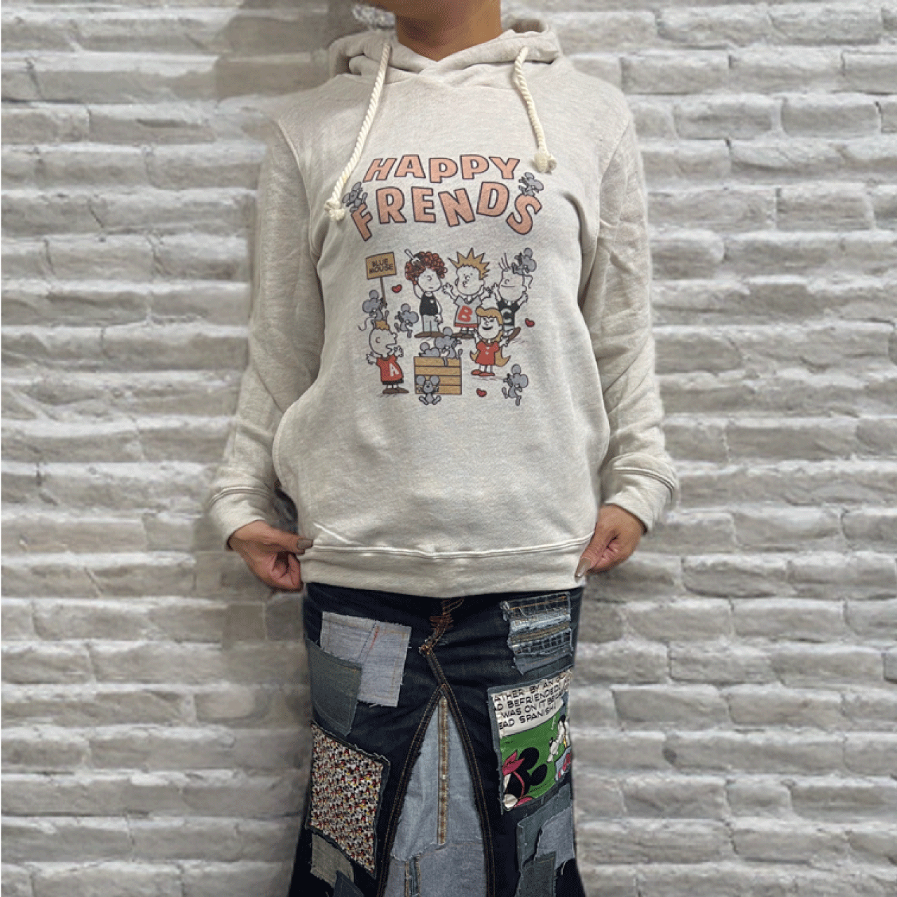 【ハッピーフレンズ】 オリジナル裏毛長袖パーカー ワンサイズのみ レディース