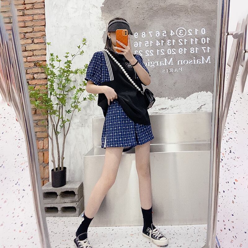 サマースタイル薄手カラーパターンカジュアルTシャツ 夏物 ミックスインファッション71614139817