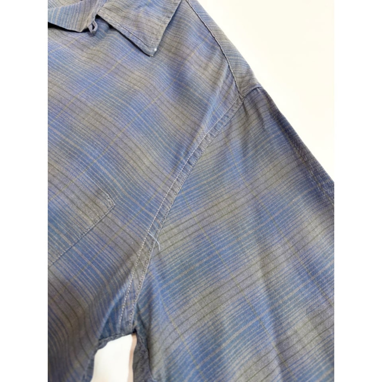 60s McGREGOR "OMBRE CHECK" OPEN COLLAR SHIRT MADE IN USA  Size L