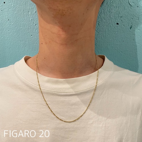 10k Gold chain necklace - Figaro chain (20 inch)