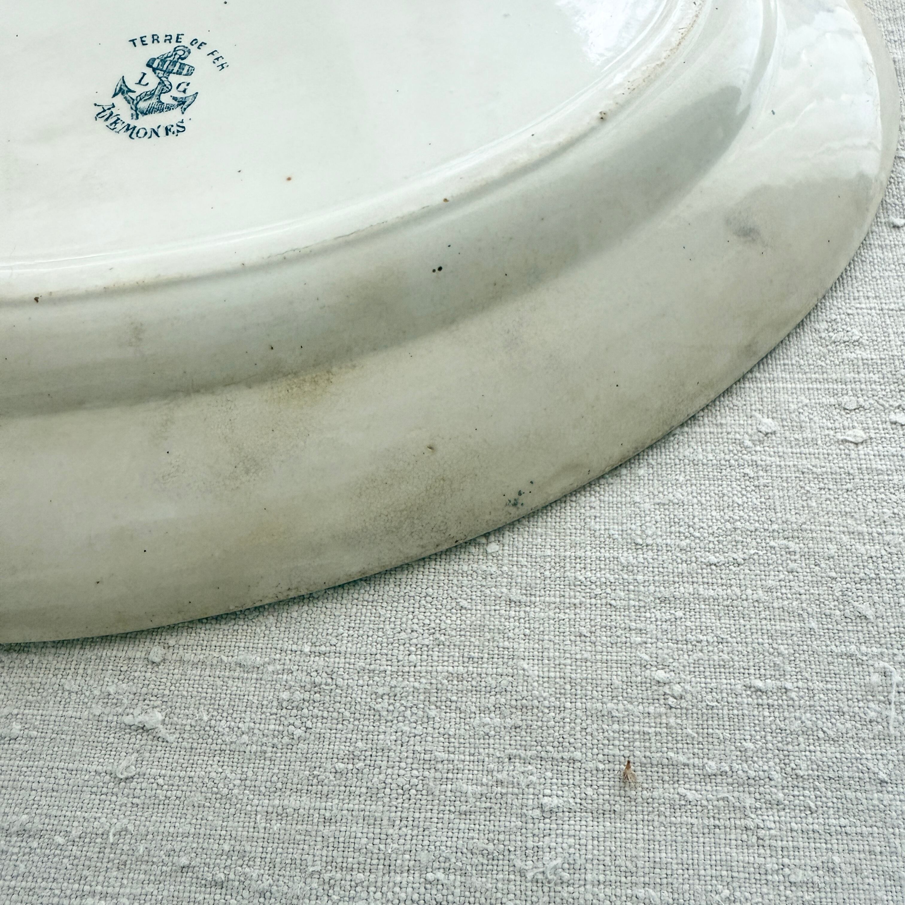 French Antique Oval Plate By Clairefontaine/フランスのクレール