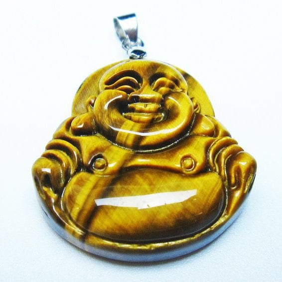 イエロータイガーアイ ペンダント 布袋様 タイガーアイ 一点物 メール便可 [M便 1/20] 112-11423