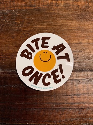 BITE AT ONCE SMILE STICKER