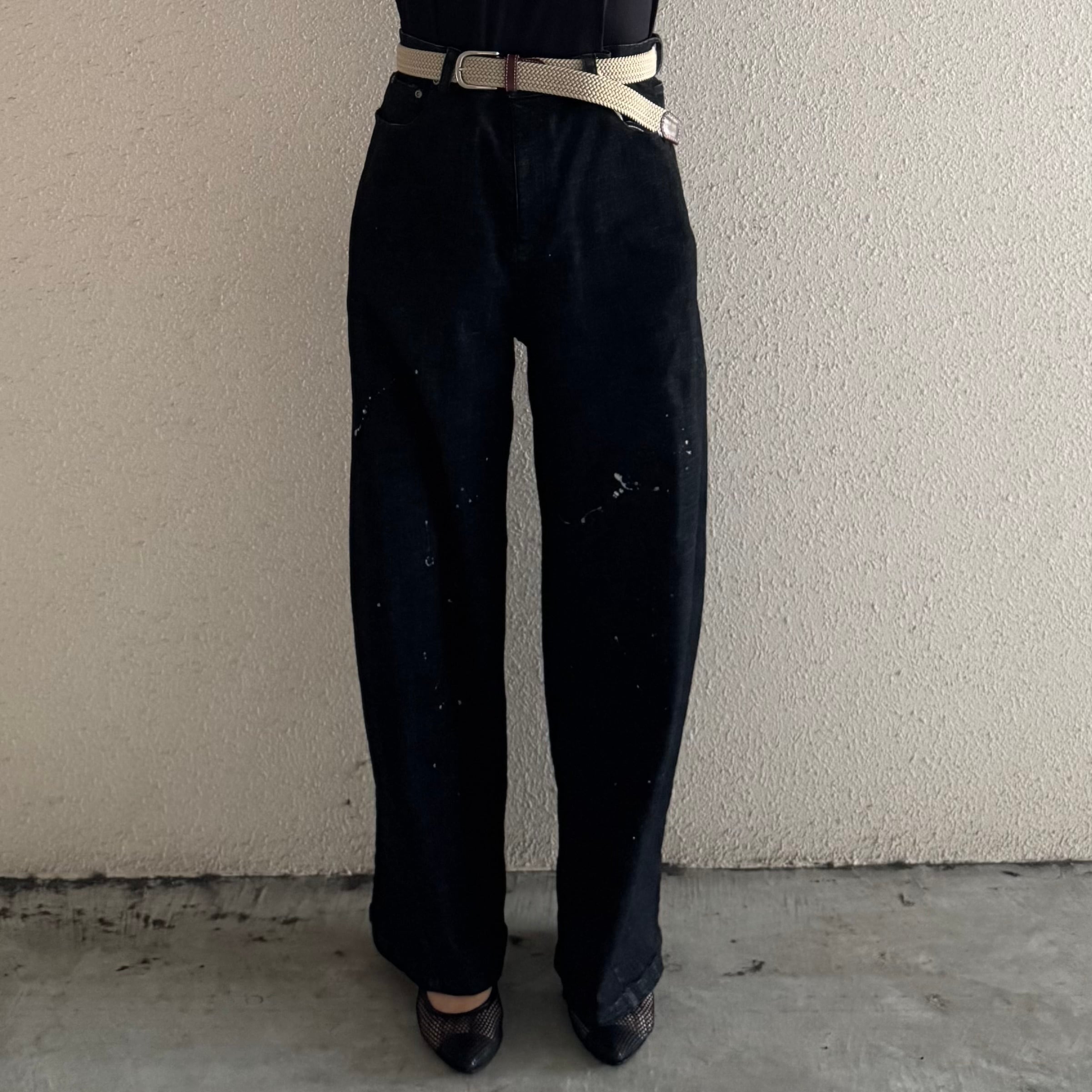 ayane】ペイント加工バレルレッグデニムパンツ 875815 アヤン | VIVONE