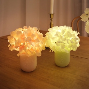hydrangea pot LED light 2colors / アジサイ フラワー ルームライト テーブルランプ 花瓶 花 照明 韓国 雑貨