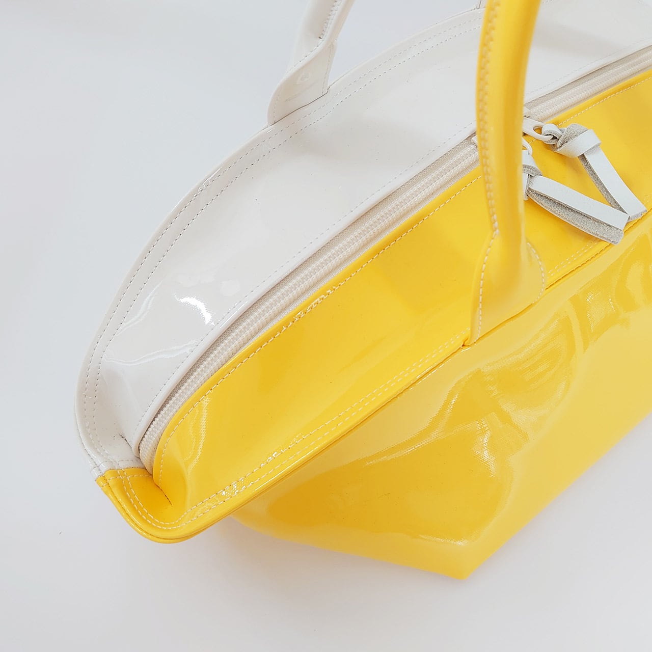 ★ハンドメイド★ ミニチュア チェーンバッグ エナメル レモンイエロー sugaya design lab エナメルバッグ ] ご予約 NH-WIDE レモンイエロー+