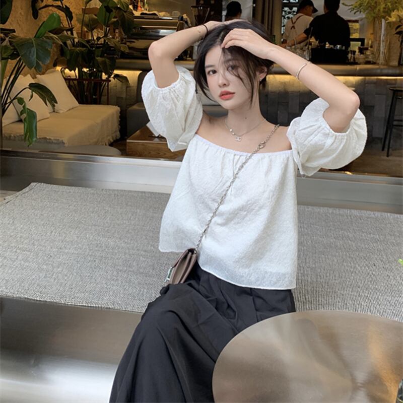 サマーショートシャツ レディース 大人ガーリー スウィート キュート カジュアル 夏物 スクウェア ドラファッションホール98974060655