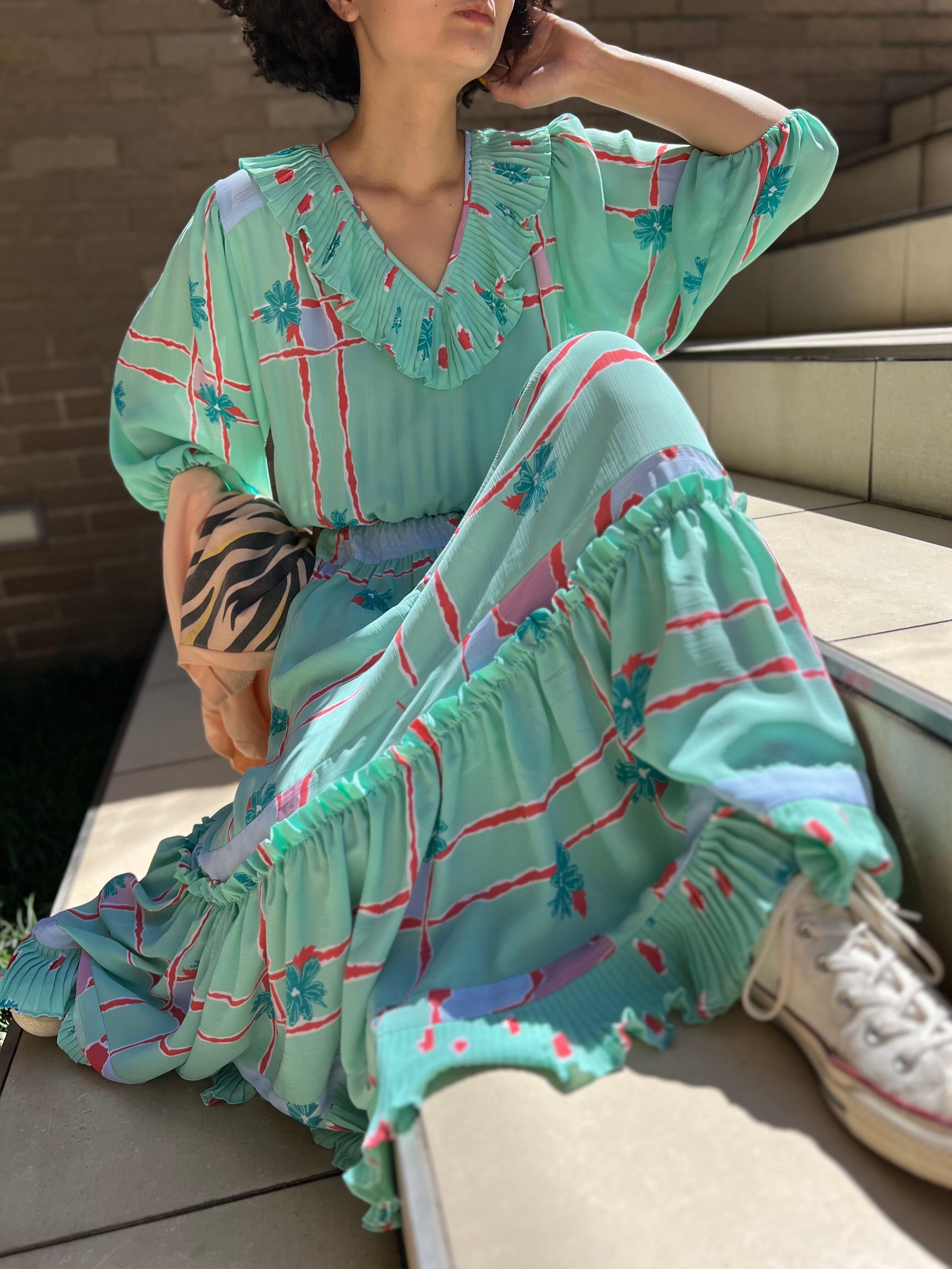 Diane freis mint green floral dress ( ダイアン フレイス ミント  