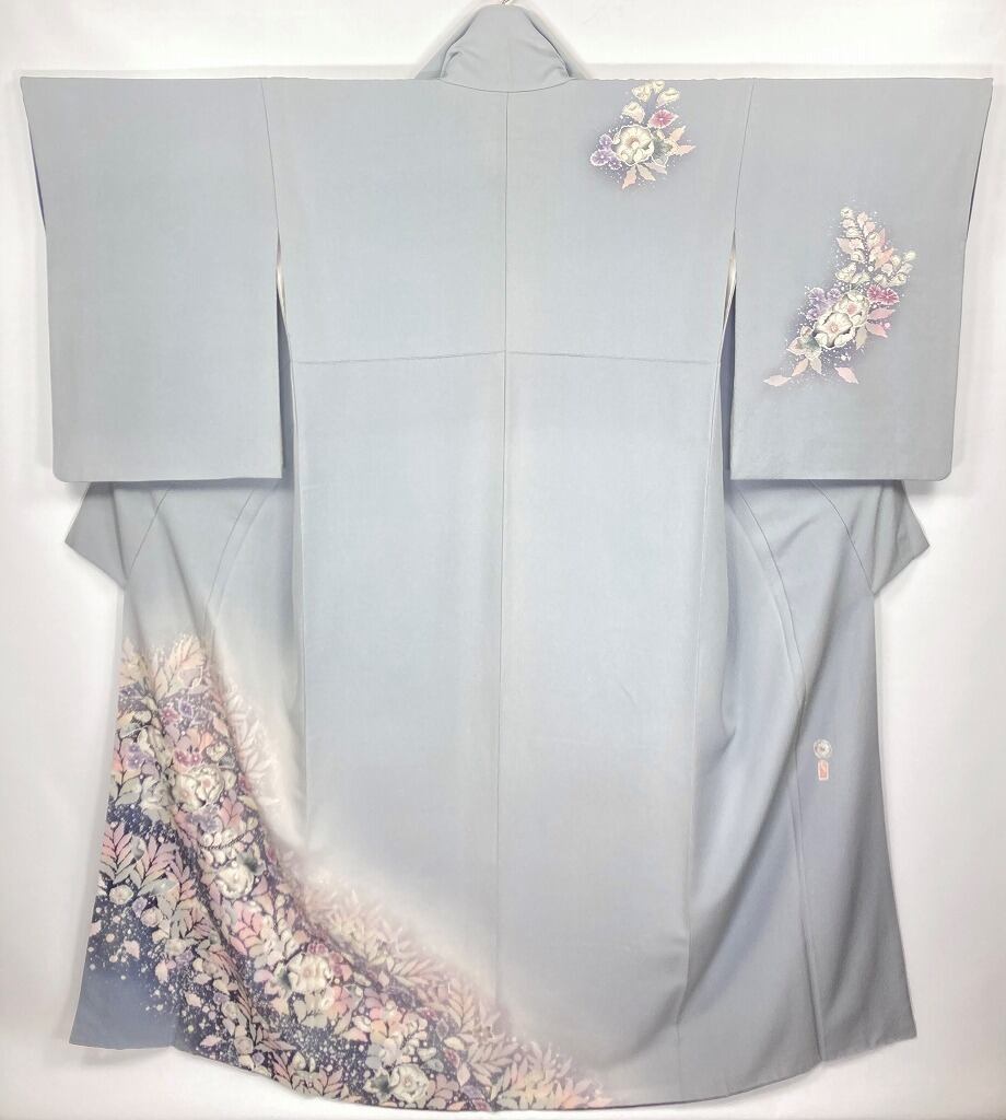 翠山工房 辻が花 絞り やまと誂製 訪問着 正絹 水色 紫 1087 | kimono