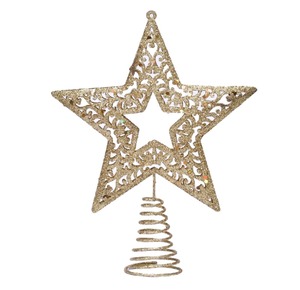 【在庫のみ】ツリートップスター クリスマス トップスター 15cm クリスマスツリー 星 クリスマス飾り デコレーション スター ゴールド (B)