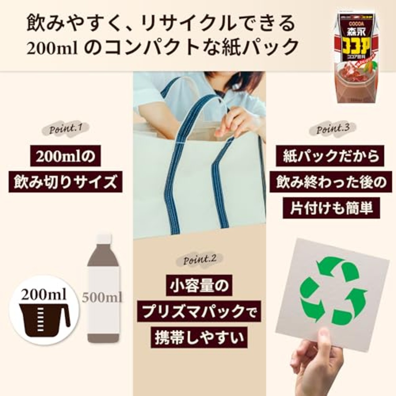 森永 ココア 紙パック ジュース 200ml 24本 飲み物 常温保存 森永乳業