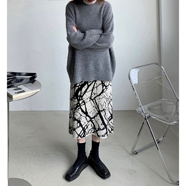 monotone abstract skirt　10005