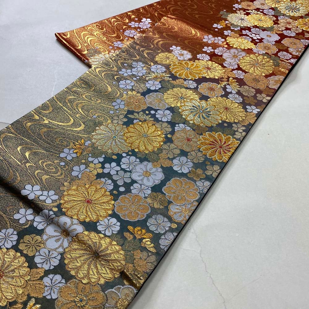 振袖用袋帯 訳あり 成人式 帯 袋帯 中古 リサイクル 礼装 振袖 正絹