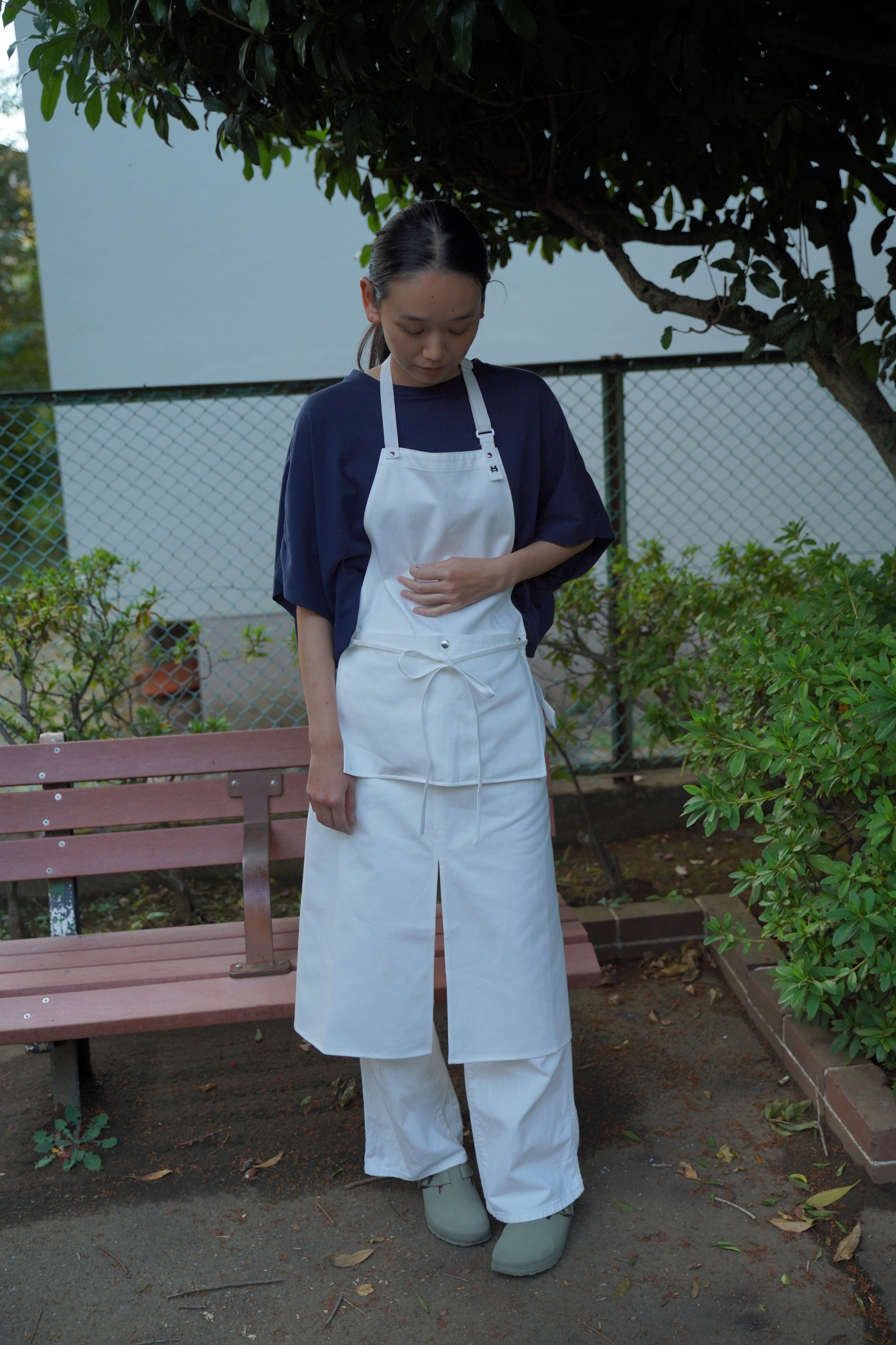 3wayエプロン◎ハーフリネン▼ホワイト 3way Apron / WHITE | MARU TO