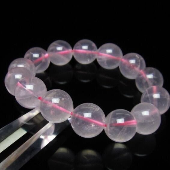 ミルキークォーツ ピンク ブレスレット 14mm [M便 1/10] 111-2554
