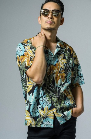 ORATA / Aloha shirt（BLACK) / アロハシャツ