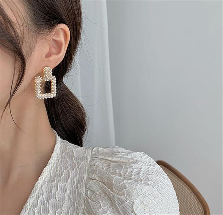 ピアス 　&　ペンダントトップ 今季絶対ゲットしたい 真珠 シルバーニードル 耳ピン ピアス スクエア