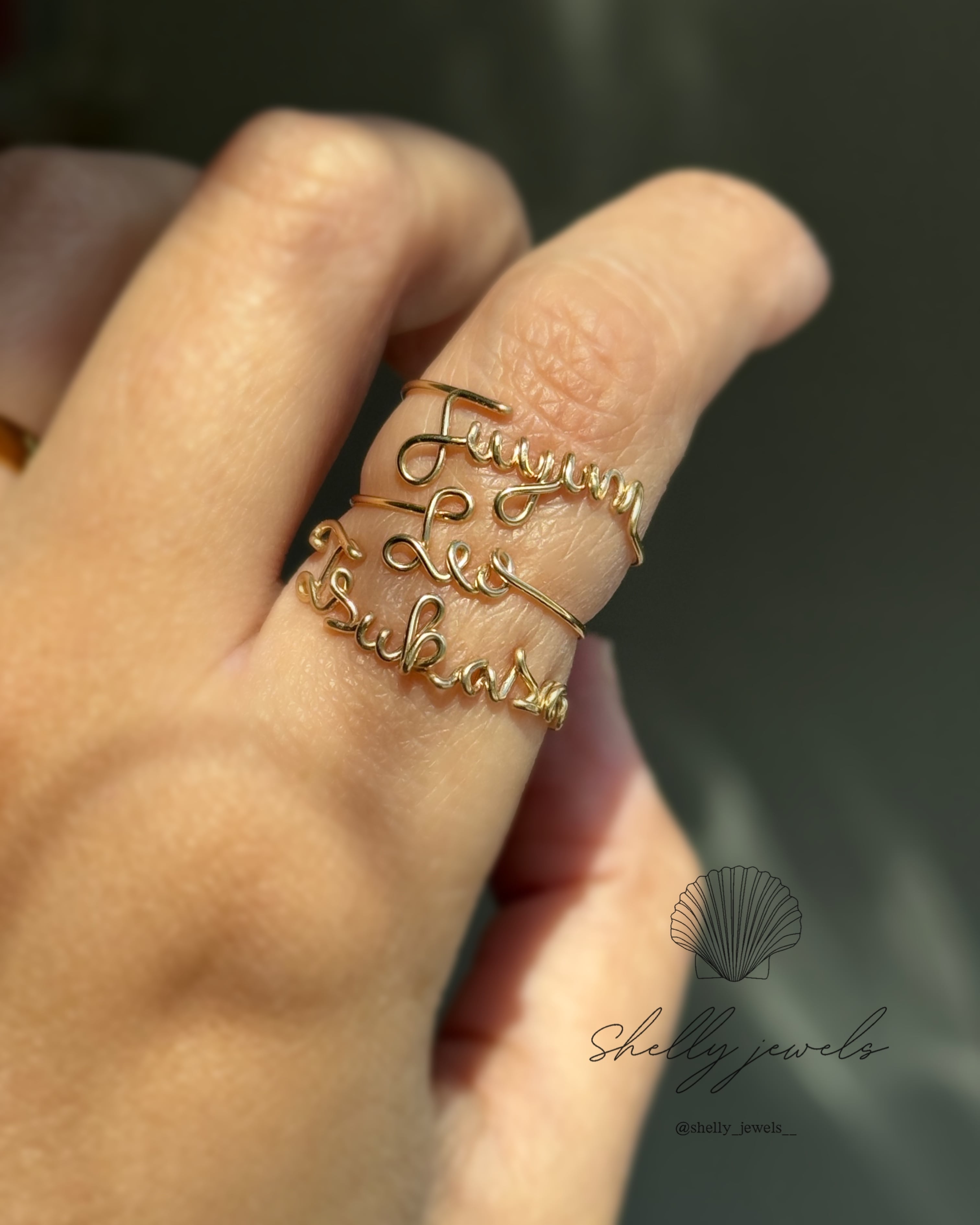 リング 名前入り オーダーリング フリーサイズ 文字入り ネームリング