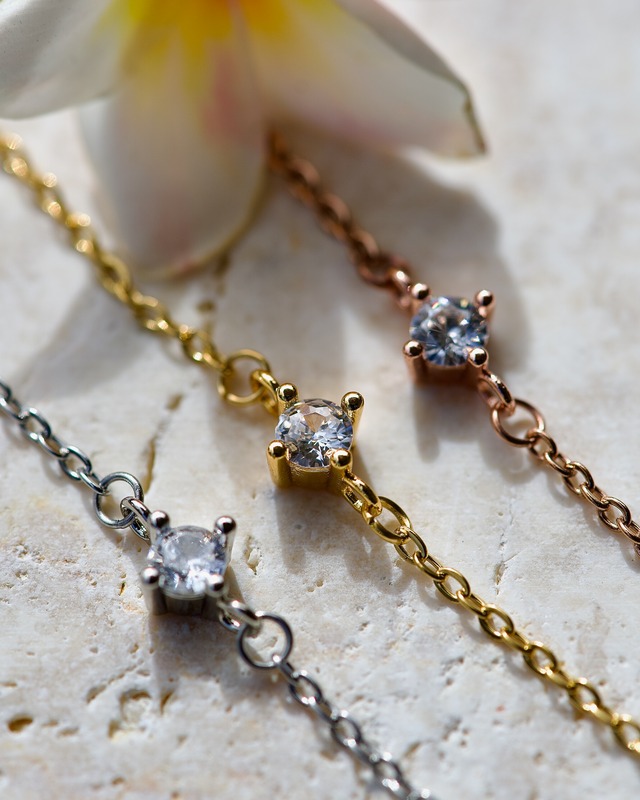 1粒 Zirconia Bracelet【Very's Jewelry】