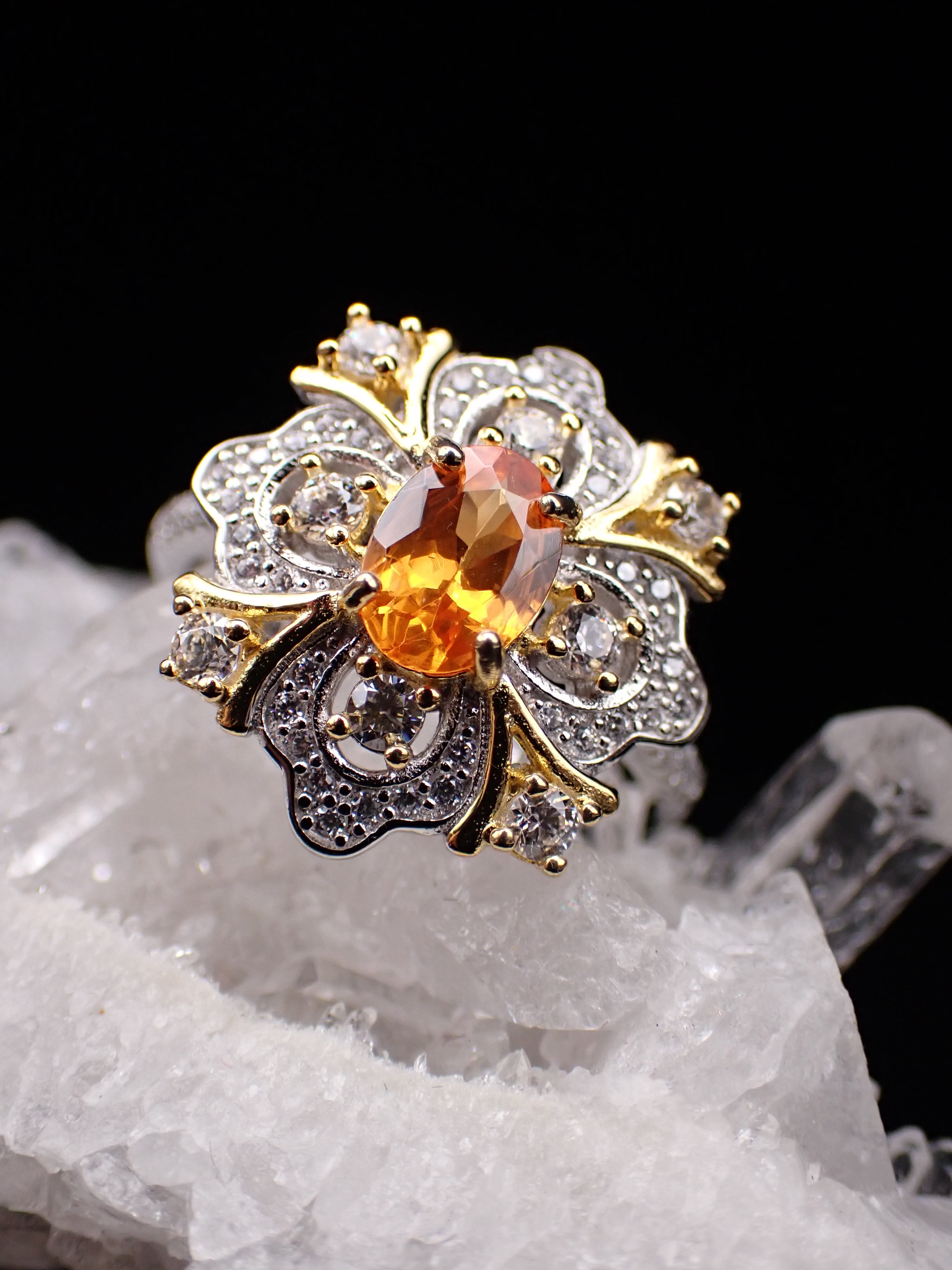 あーるめいど 花束リング ザンドライトガラス フリーサイズ TIARE ring 合成アレキサンドライト濃 フリーサイズリングSV | 小さな