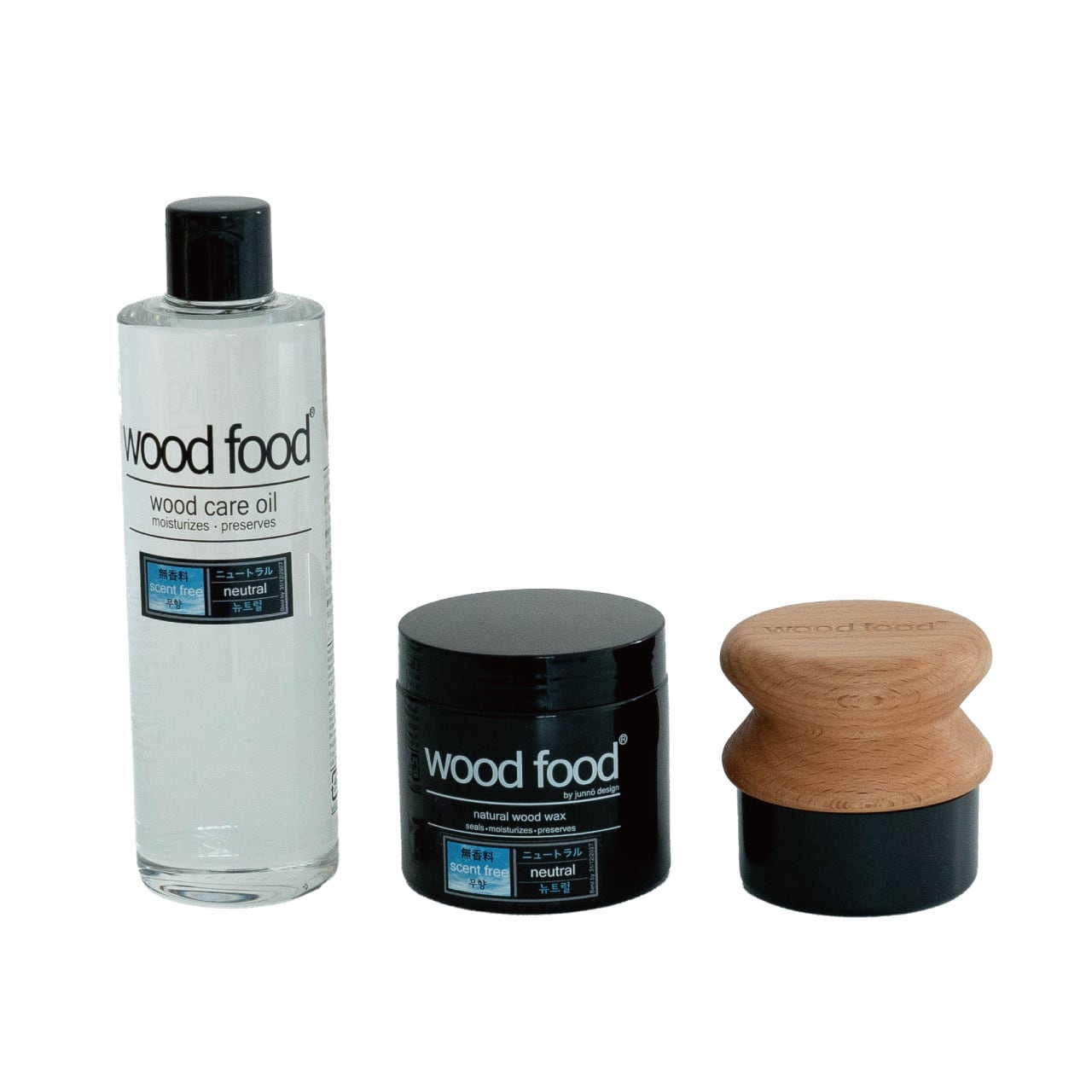 3点SET】wood food -ニュートラル-/無垢材・本革製品/手入れ用オイル