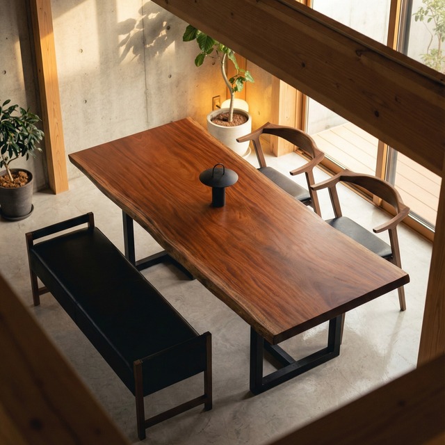 【Premium】マホガニー_2000×830-880×60_青山店_テーブル天板/一枚板 19337