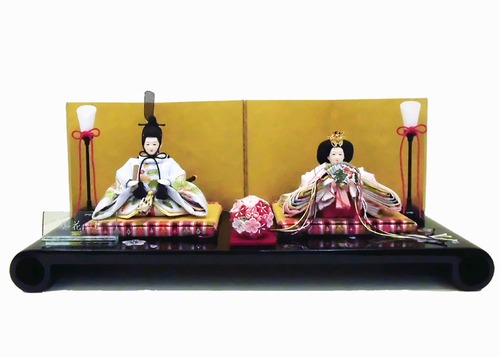 親王飾り　松竹梅刺繍 京15番  俵台飾