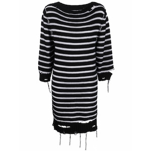 MM6　DESTOROID BORDER KNIT DRESS　BLACK