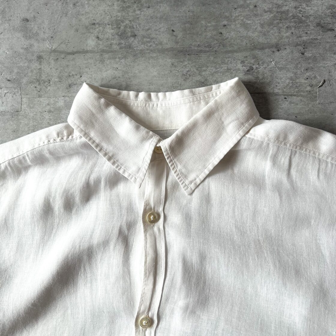 00s “MARGARET HOWELL” 旧タグ white linen shirt マーガレット 