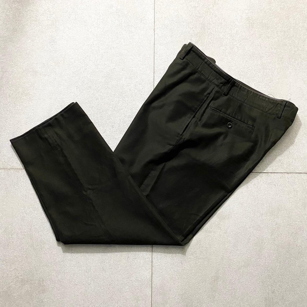 HERMES khaki brown color twill pants