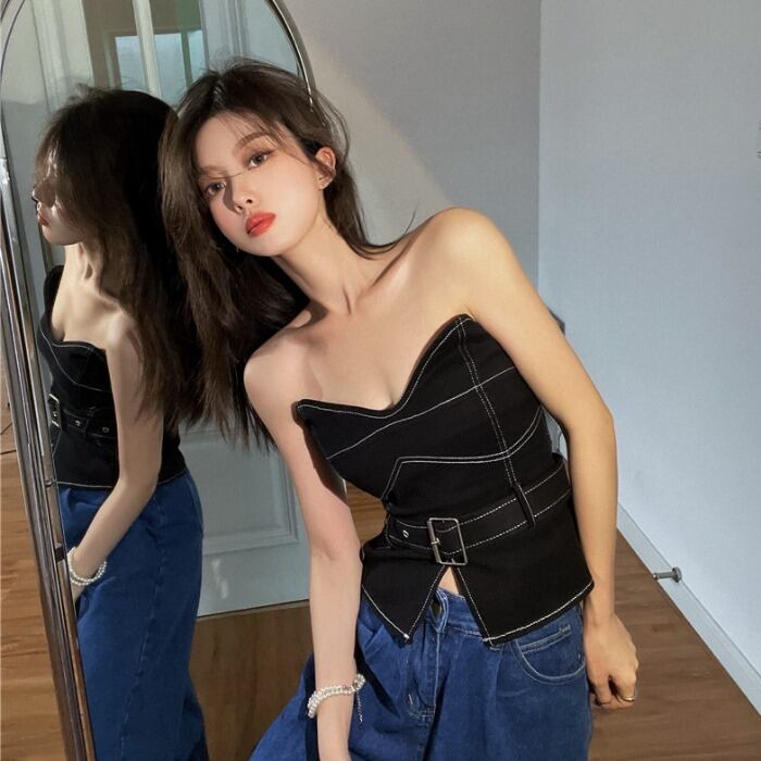 サマーレッドスタイルトップス 夏物 ドラファッションホール48242251014