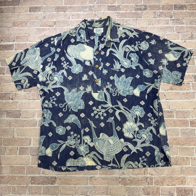 1970s SURF LINE P/O SHIRT 孔雀
