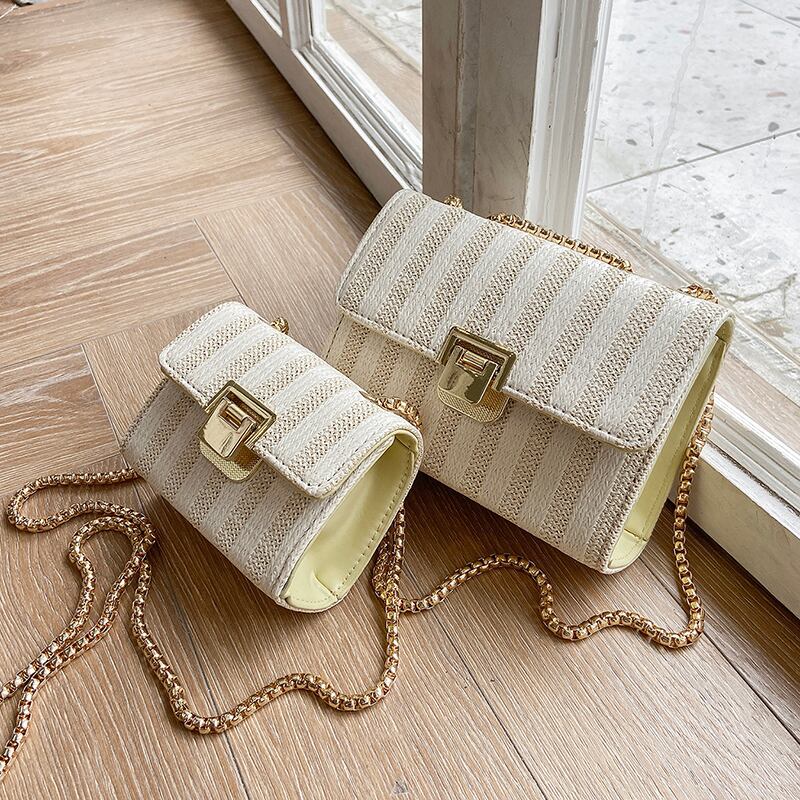 レディースサマーミニチェーン 夏物 スクウェア メッセンジャーバッグ 手作りハンドバック90490746329