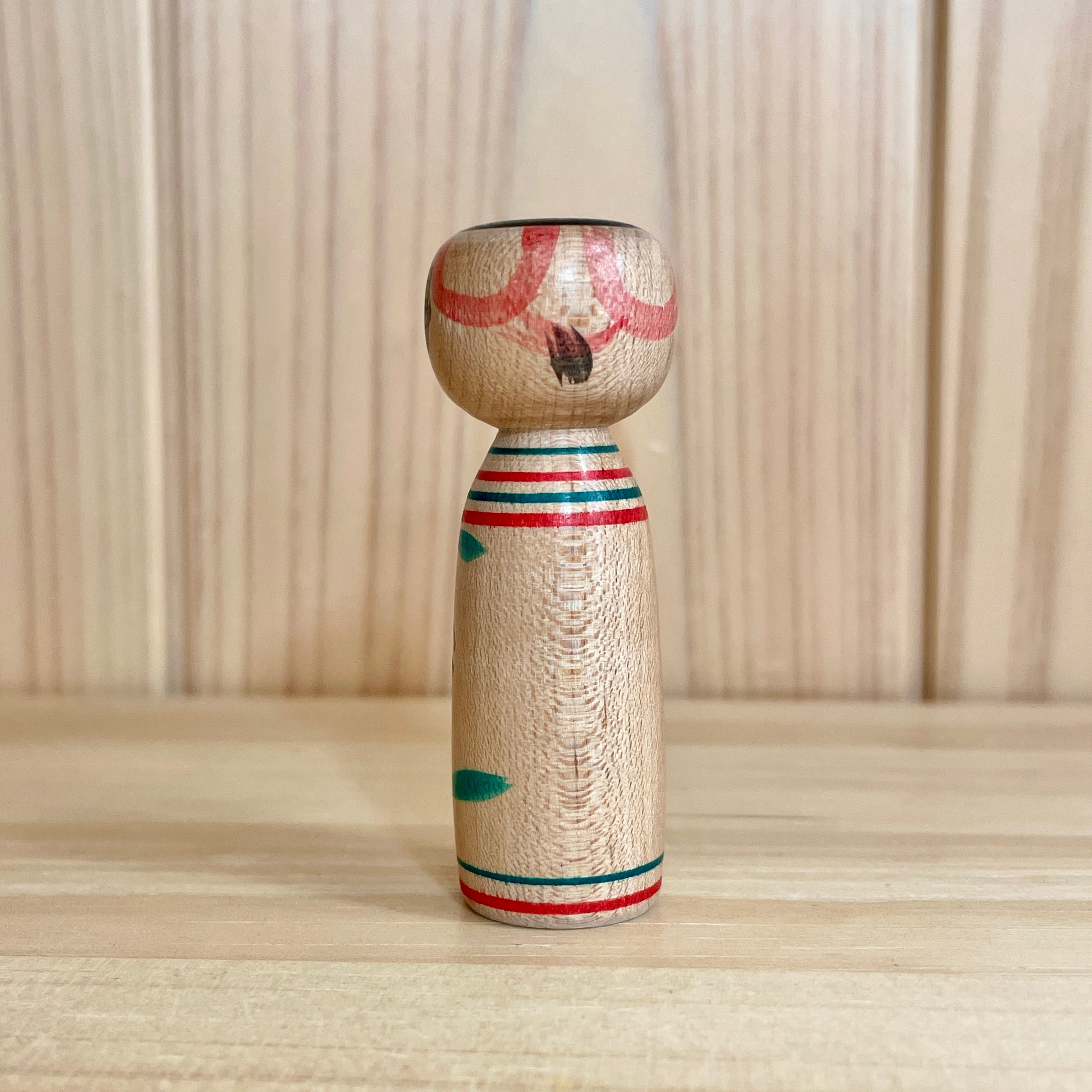 柿崎文雄工人：中ノ沢系】2寸 こけし 桜：6㎝ N12FK-204