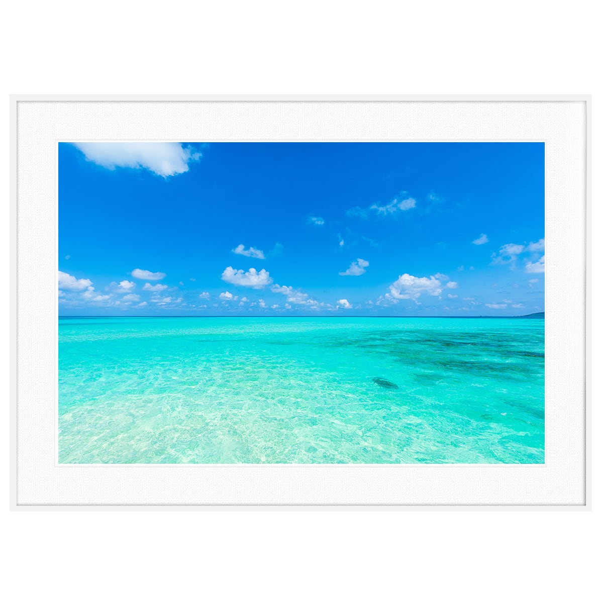 夏写真 沖縄 美しい宮古島の海 インテリアアートポスター額装 AS0248