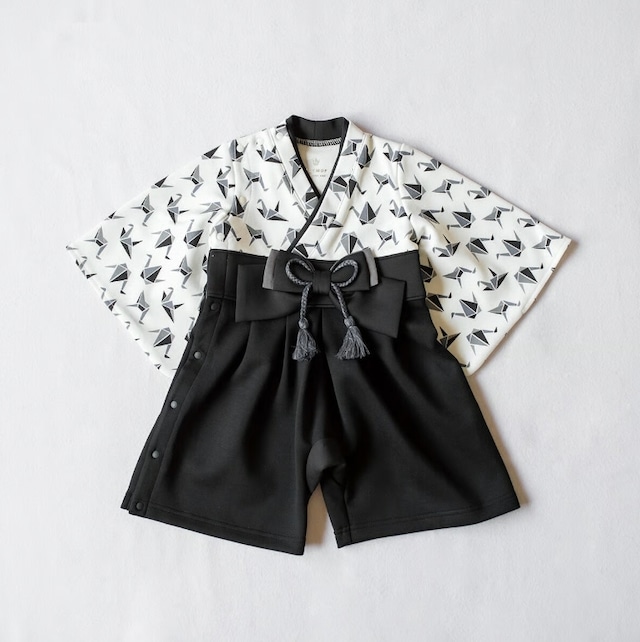 mocmof | ベビー袴 ロンパース ブラック 70cm 622-35660 こどもの日 お食い始め お正月 記念日などに♪