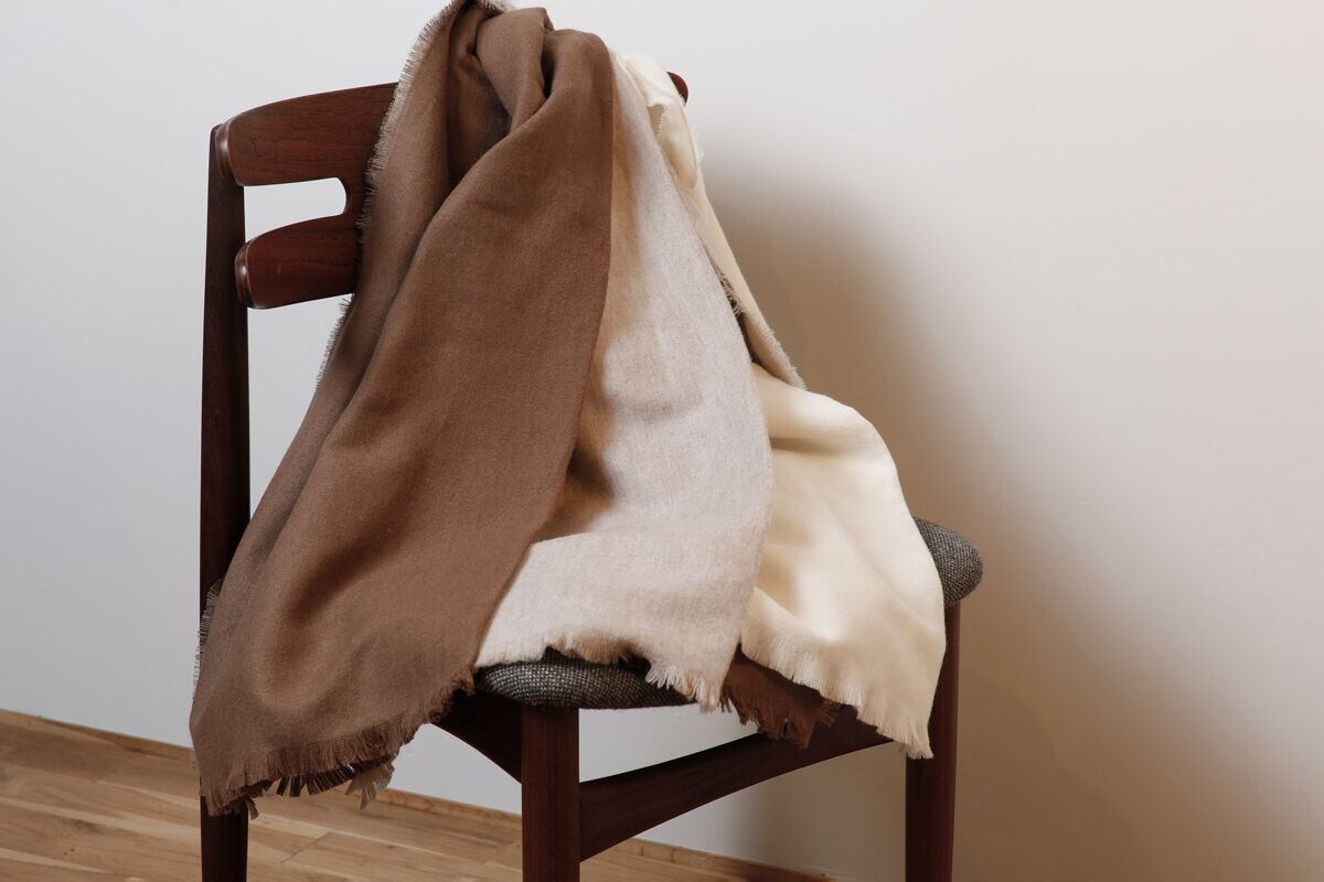 THROW ウールリネンカシミアストール
