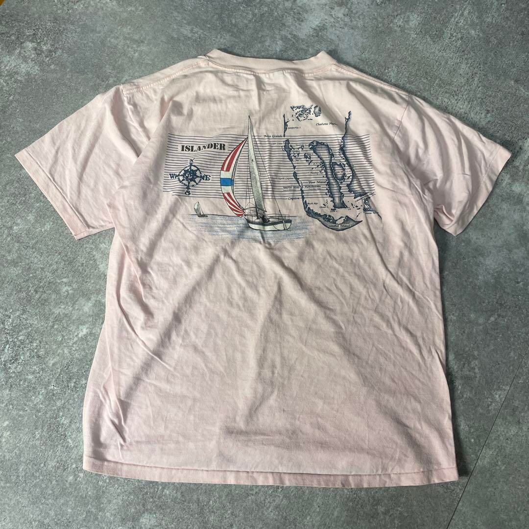 90s vintage ヨット 地図 ONEITA Tシャツ シングルステッチ